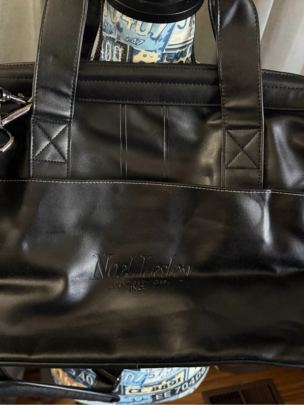 Leather Travel Duffel Bag in Black - NFL XL 2006 Steelers vs Seahawks